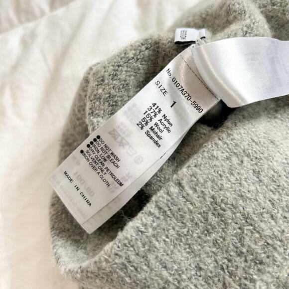 NWOT MOUSSY Gray Knit Midi Skirt Star Detail Size 1 Small Wool Mohair Blend - Picture 4 of 4